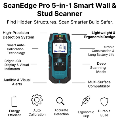 ScanEdge Pro 5-in-1 Smart Wall & Stud Scanner