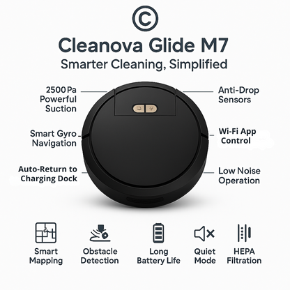 Cleanova Glide M7 – Smart Robot Vacuum