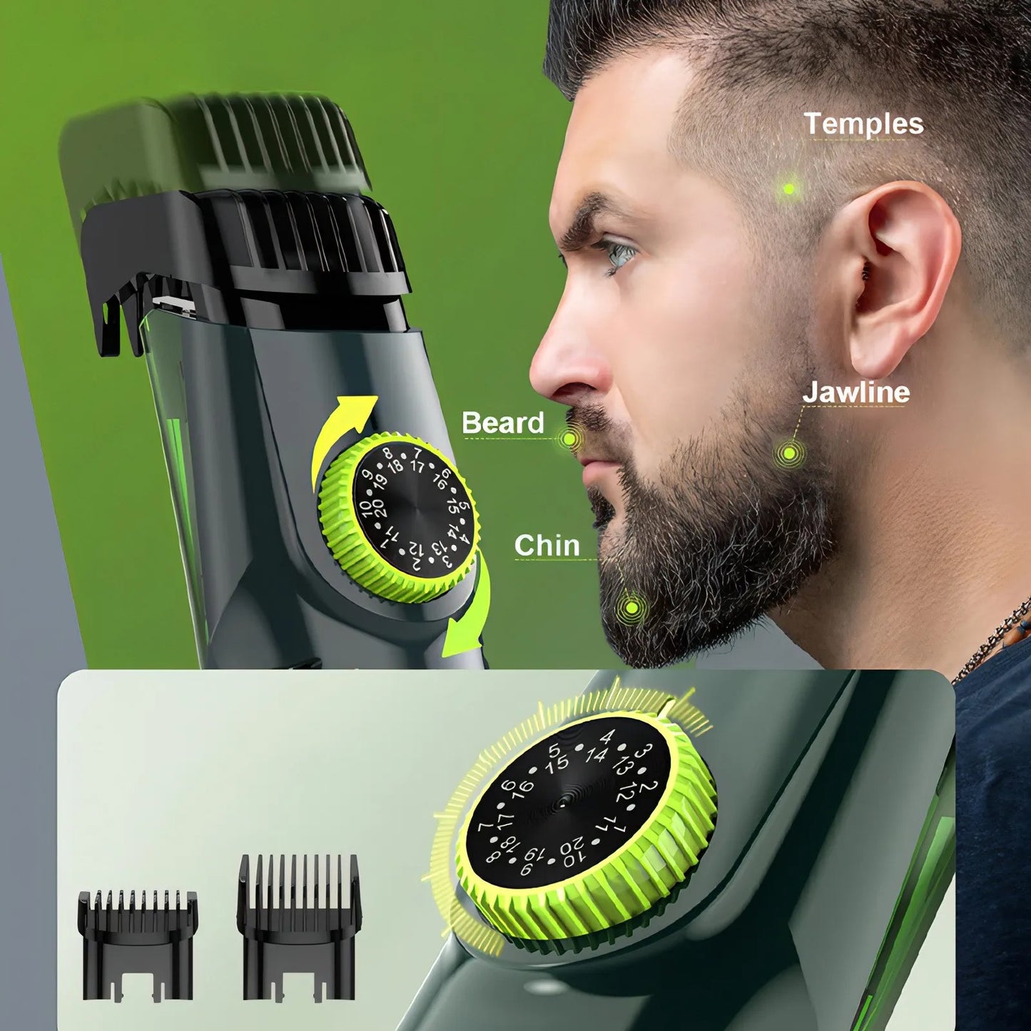 BeardCrafter X7 – Cordless Beard Trimmer with Adjustable Length & USB Fast Charging