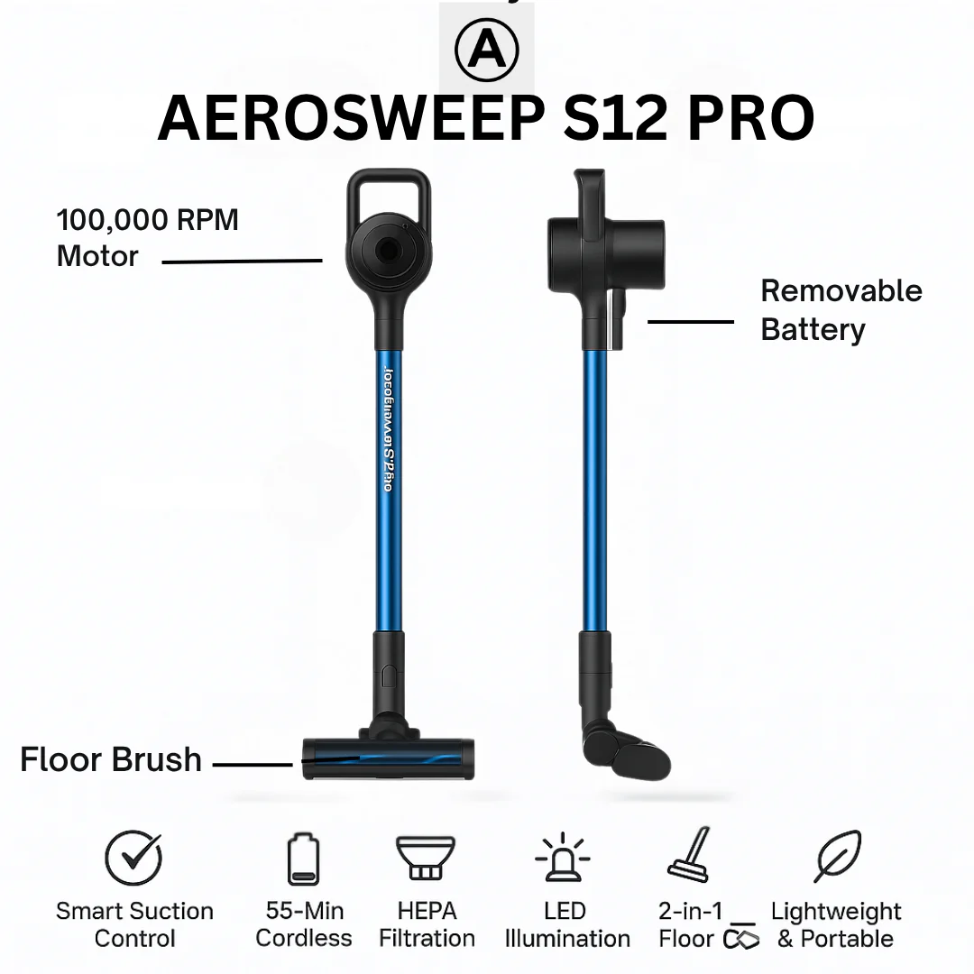 AeroSweep S12 Pro – Ultra-Light Cordless Vacuum