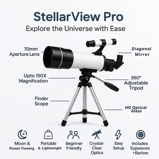 StellarView Pro – 150X HD Astronomical Telescope with Tripod